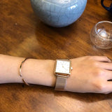 Top Luxury Brand Elegant Ladies Square Dial Wristwatches - Genuine Leather Strap Quartz Movement Design Women Gifts