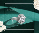 Classic Luxury Oval Dazzling 1.5 Karat AAAA Lab Created Diamond 925 Silver Ring