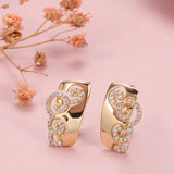 Super Ethnic Glossy 14K Filled Rose Gold 14K Zircon Diamonds Huggie Earrings - High Quality Daily Fine Jewellery