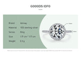 Exquisite Round Cut Dazzling AAAA Lab Created Diamond Solitaire Silver Ring