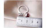 Butterfly Shape Natural Freshwater Pearl Shiny AAA Zircon Diamonds Silver Ring