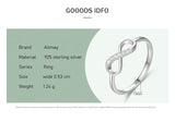 Infinity Love Design 925 Sterling Silver AAAA Lab Created Diamonds Romantic Ring