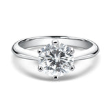 1CT 0.5CT 2CT 3CT VVS1 D Colour Moissanite Solitaire Wedding Engagement Silver Rings