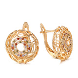 14K Gold Filed Moroccan Desert Style Colorful AAA Zircon Diamonds Earrings for Women