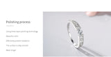 Sparkling Pave-Set 925 Silver Line AAAA Lab Created Diamond Geometric Rings