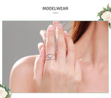 Five-Pointed Star Fashion Sparkling AAAA Lab Created Diamonds Silver Ring