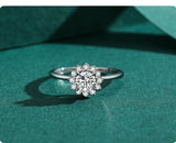 Flower Design Shining AAAA Lab Created Diamonds Fashion Sterling Silver Ring