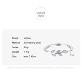 Elegant Leaves Design 925 Sterling Silver AAAA Lab Created Diamonds Rings