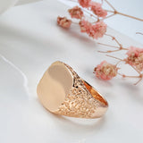 14 Karat Gold Filled Fashion Glossy Simple Square Punk Signet Rings for Men Women