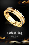 New Arrival 5mm Width Gold Plating Prism Design Tungsten Wedding Rings for Women and Men - Ideal Fashion Jewellery