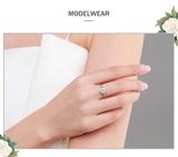 Fashion Sterling Silver Sparkling Round Clear AAAA Lab Created Diamond Charm Ring