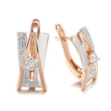 14K Gold Filled AAA Zircon Diamonds Rose White Gold Colour Design A&W Letter Earrings