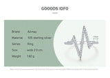 Heart Beat Design Silver Personality AAAA Lab Created Diamonds New Style Ring
