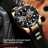 Popular Brand Fashion Business Sport Silicone Strap Luxury Date Waterproof Quartz Chronograph Watches for Men - The Jewellery Supermarket