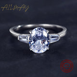 Marvelous Oval Cut Luxury Sparkling AAAA Lab Created Diamond 925 Silver Rings