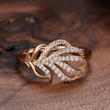 Gorgeous Crystal Flower Fashion 14K Filled Rose Gold AAA Zircon Diamonds Vintage Ring - Daily Fine Jewellery