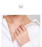 Delicate Curved AAAA Lab Created Diamond Silver Lovely Moon Stackable Ring