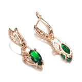 14K Gold Filled Luxury Garnet Pomegranate AAA Zircon Crystals Long Hollow Earrings