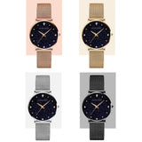 New Arrival Elegant Fashion Lady's Watch Luxury Rhinestone Starry Sky Dial Waterproof Stainless Steel Strap Watches