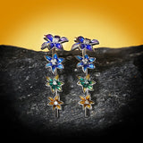 New Tassel Handmade Enamel Zicon Diamonds 925 Silver Elegant Earrings