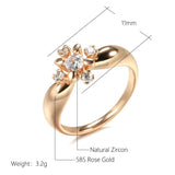 Luxury Crystal AAA Zircon FlowerFilled 14K Rose Gold Fashion Rings for Women Daily Fine Jewellery