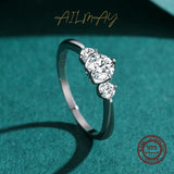 Romantic Heart Clear AAAA Lab Created Diamond Genuine 925 Sterling Silver Ring
