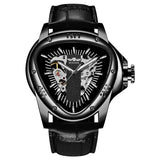 New Top Brand Luxury Full Black Unique Triangle Dial Design Luminous Hand Sport Mechanical Automatic Watches