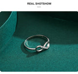 Infinity Love Design 925 Sterling Silver AAAA Lab Created Diamonds Romantic Ring