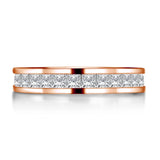 New Silver Full Eternity Princess Cut Simulated Diamond Engagement Wedding Ring
