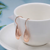 14 Rolled Gold Big Drop Streamline Glossy Hook Piercing Hoops Earrings