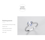 Forever Love Dazzling Shiny Heart AAAA Lab Created Diamond Silver Ring