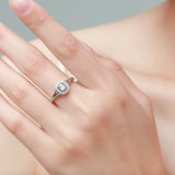 Super 925 Sterling Silver Princess Cut Hollow AAAA Lab Created Diamonds Rings