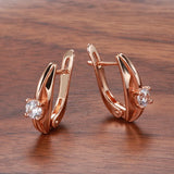New 14K Gold Filled Gold AAA White Zircon Diamonds Star Clip Simple Moon Earrings