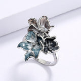 Simple Flower Light Color Epoxy Handmade Enamel Fashion Women's Ring