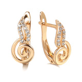 14K Gold Filled AAA Zircon Diamonds Spiral Conch Dangle Earrings