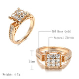 Luxury Crystal Flower Superb Design Filled 14K Rose Gold AAA Zircon Diamonds Big Ring - Fine Vintage Jewellery