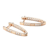 14K Gold Filled Long Clip Full Inlay AAA Zircon Diamonds Drop Elegant Hoop Earrings
