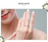 Dazzling Princess Cut AAAA Lab Created Diamond Silver Simplicity Stackable Rings