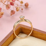 14K Gold Filled Hearts Arrows Cut Bilateral AAA Zircon Diamond Fashion Engagement Ring