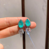 Popular Paraiba Tourmaline and Aquamarine Drop Earring Pendant Necklace Vintage Fine Jewellery Sets for Women - The Jewellery Supermarket