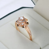 Latest Fashion Luxury 14K Rolled Rose Gold Bride Ring wih AAA Zircon Diamonds Romantic Quality Gift