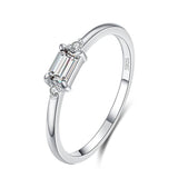 Minimalism Sparkling Emerald Cut AAAA Simulated Diamonds Rings For Women - Wedding Engagement Jewellery - The Jewellery Supermarket