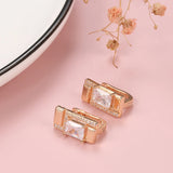 14K Gold Filled Vintage Princess Cut AAA Zircon Micro Inlay Earrings Fine Jewellery