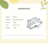 Romantic "LOVE" Script Ring Decorated AAAA Lab Created Diamonds 925 Silver Ring
