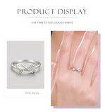 Cute Bowknot 925 Sterling Silver AAAA Lab Created Diamond Romantic Fine Ring