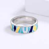 Classic Elegant Irregular Colour Handmade Enamel Fashion Ring