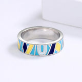 Classic Elegant Irregular Colour Handmade Enamel Fashion Ring