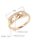 Latest Fashion Ethnic Style 14K Rolled Rose Gold Hollow Carved Pattern AAA Zircon Diamonds Rings - Fine Jewellery