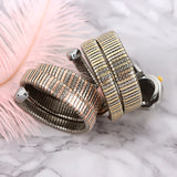Elegant Snake Design Luxury Ladies Stainless Steel Band Zircon Diamonds Quartz, Rose Gold Silver Plated Wristwatches