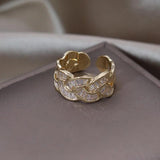 New Design Woven Twist Elegant Luxury AAA Zircon Crystals Rings - Fashion Daily Use Jewellery - The Jewellery Supermarket